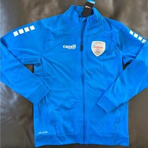 Capelli of New York Bright Blue Full-Zip Performance Jacket with White Accents.